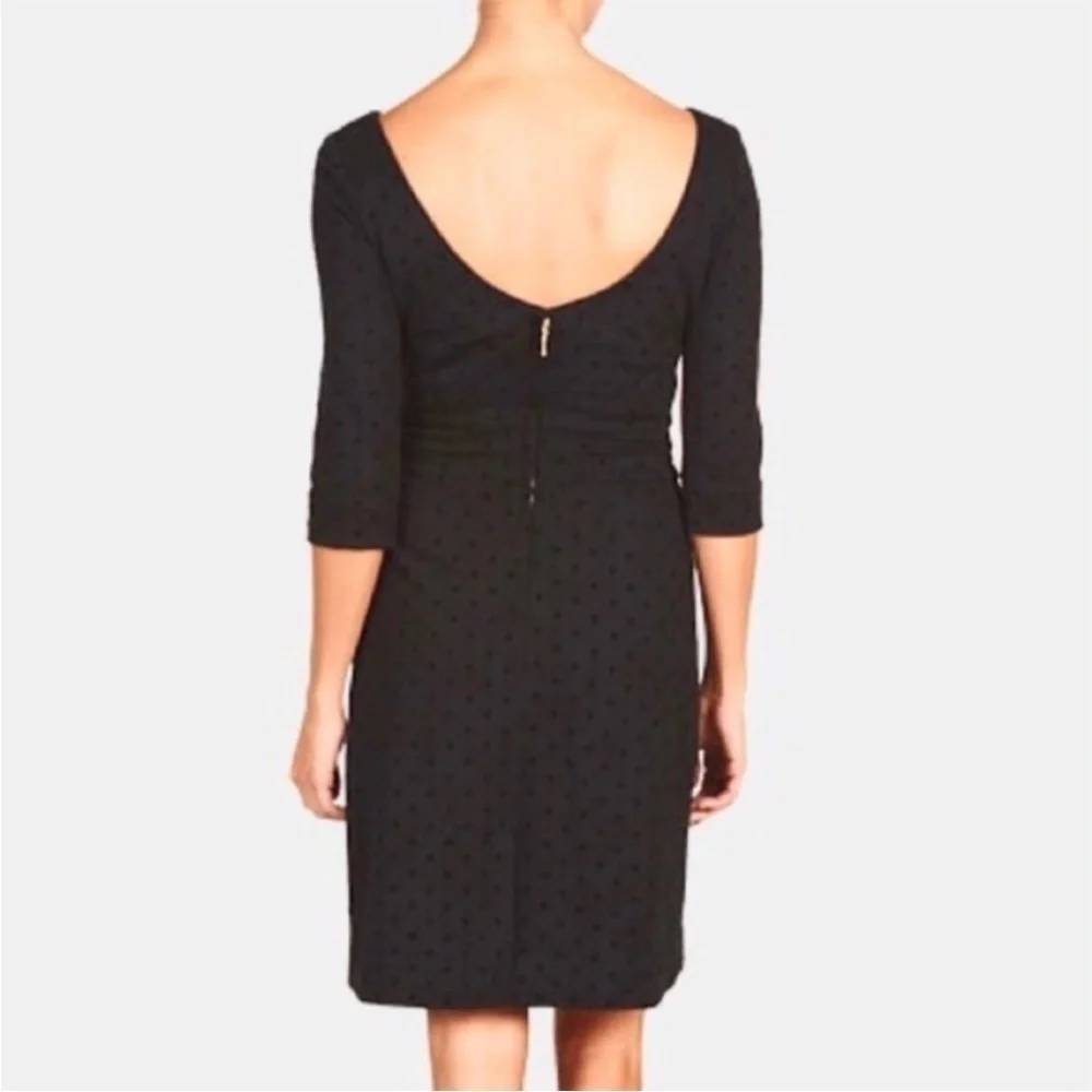 Kate‎ Spade Magdalena Velvet Dot Bow Tie Sheath Dress in Black Size 8